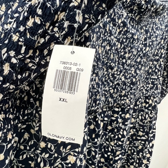 OLD NAVY jumpsuit size XXL sleeveless blue with flowers print NWT - Picture 13 of 16